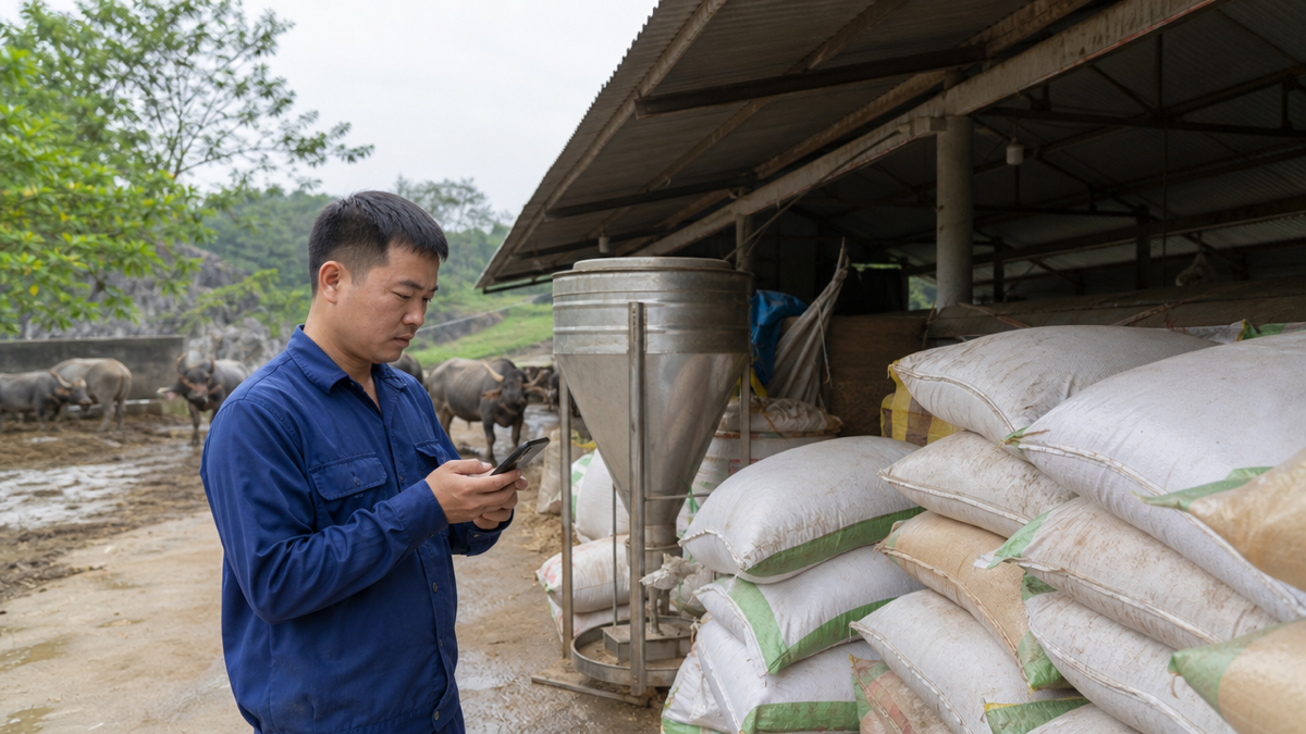Nhật ký sử dụng thức ăn được liên kết với kho và chi phí chăn nuôi