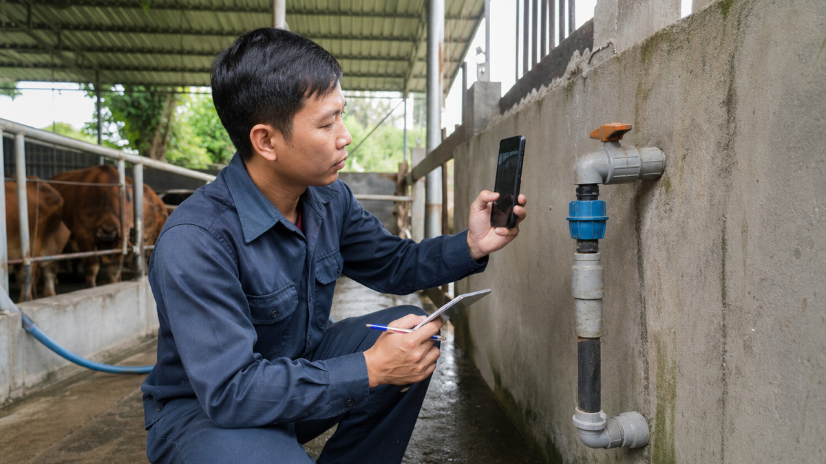 Nhân viên ghi hiện trạng và vị trí thiết bị cần kiểm tra lại