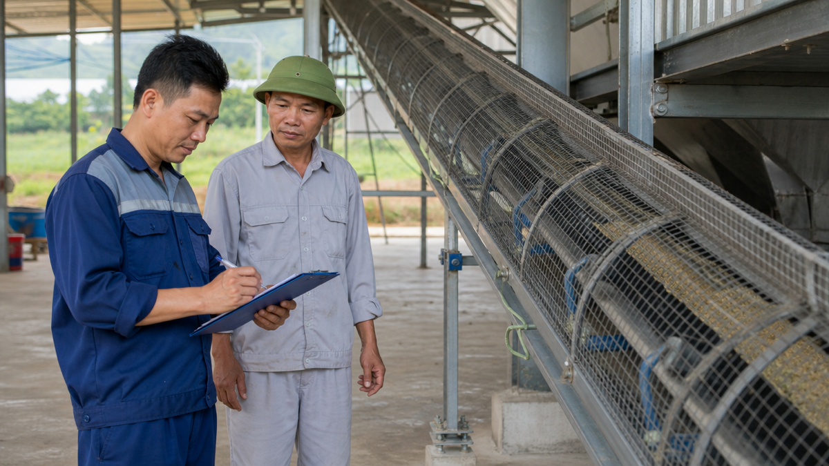 Người phụ trách ghi kết quả kiểm tra sau khi bảo dưỡng thiết bị